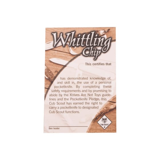 Whittling Chip Pocket Certificate - BSA CAC Scout Shop