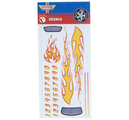 Yellow Flames Decals Compatible with Pinewood Derby Cars